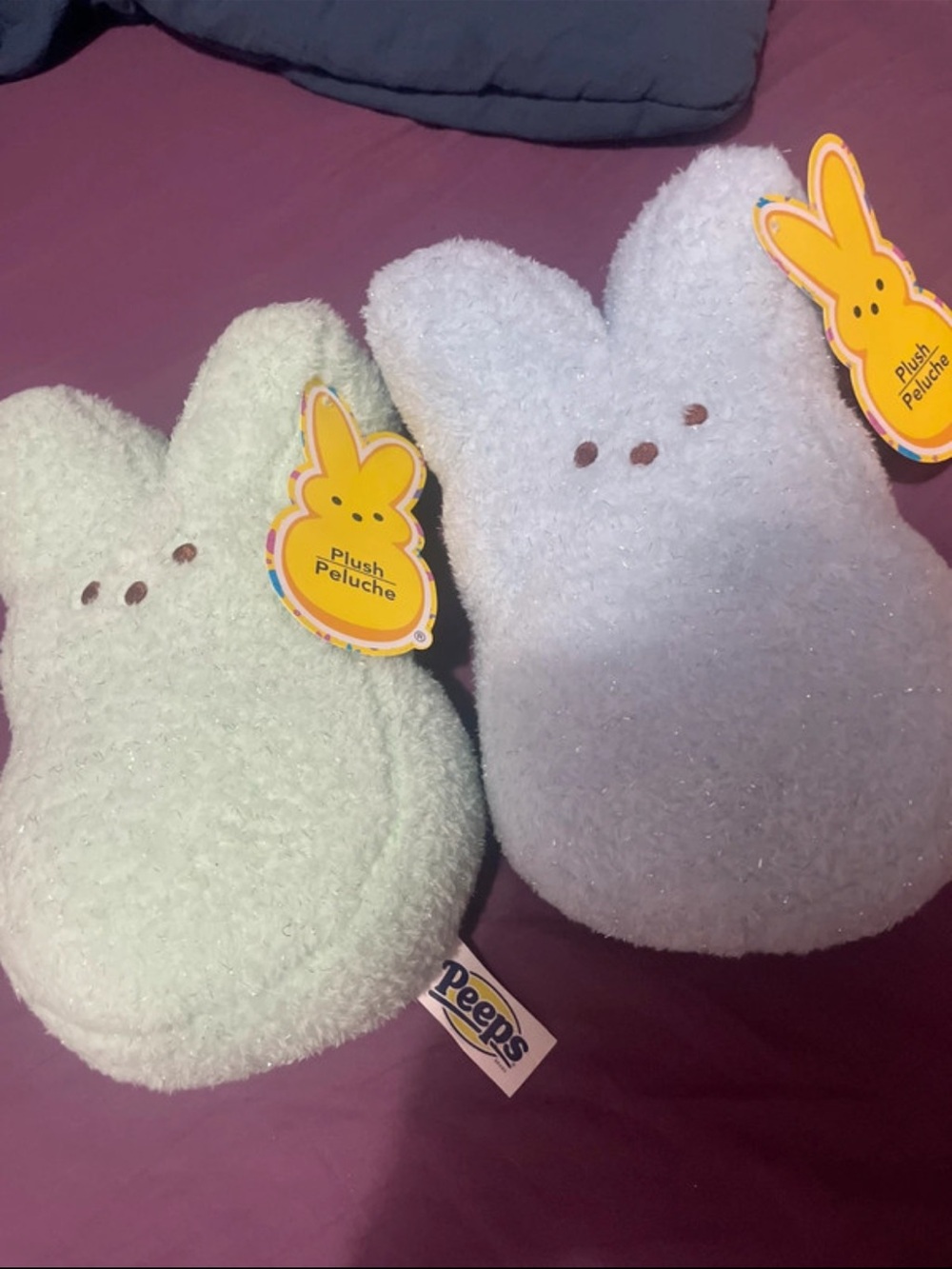 Peeps Plush Bunny Soft Toy - Light Green and Light Blue